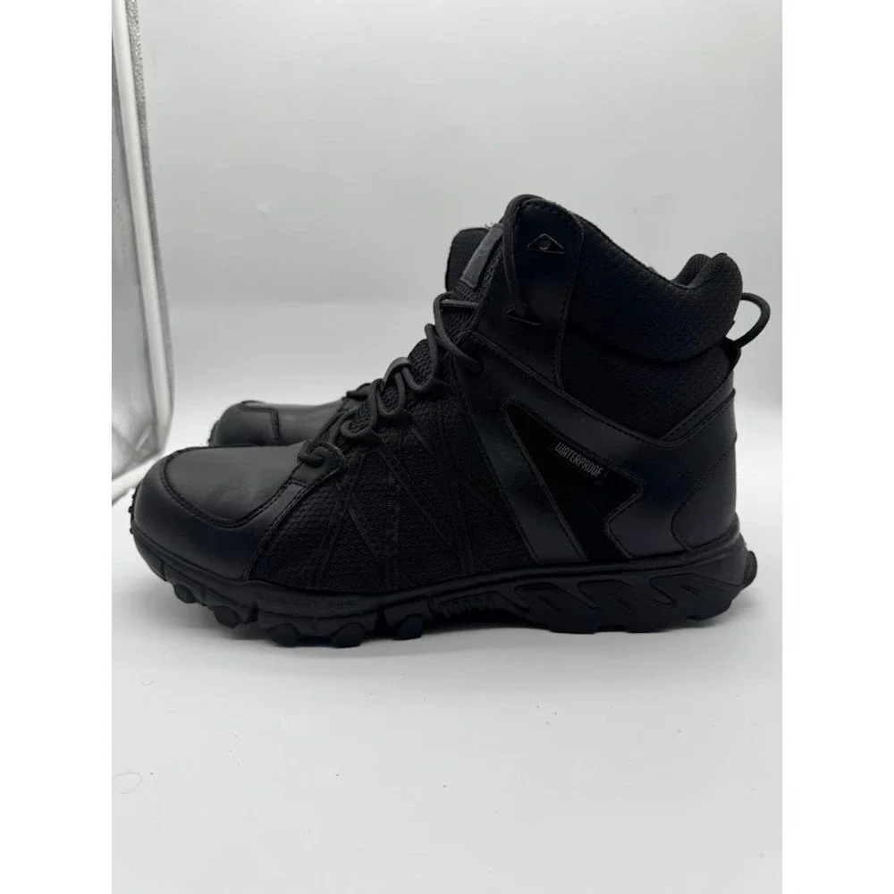 Reebok Tactical Side-Zip Waterproof Duty Boots Mens Black‎ Leather Mesh Size 13